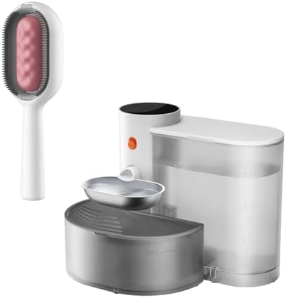 Petgravity smart pet water fountain and self-cleaning cat brush bundle